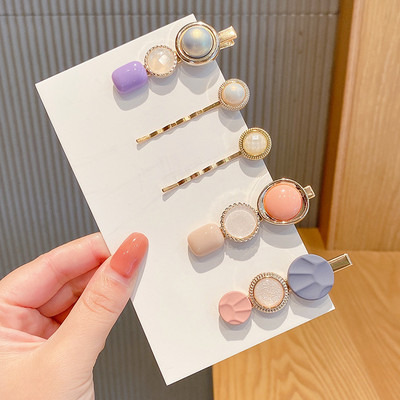 4/8 buc/pachet Seturi drăguțe de agrafe de păr din rășină Ace pentru cască clemă cu strasuri Agrafe de păr Accesorii de păr din perle aurii pentru femei