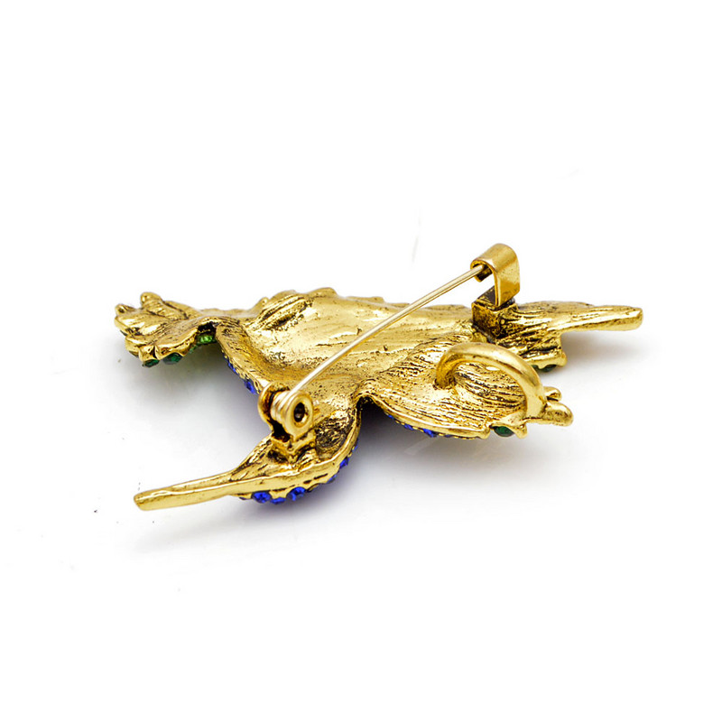 CINDY XIANG, nou sosire, albastru bleumarin, broșe colibri cu strasuri, pentru femei, ace cu animale de modă vintage, cadou de înaltă calitate