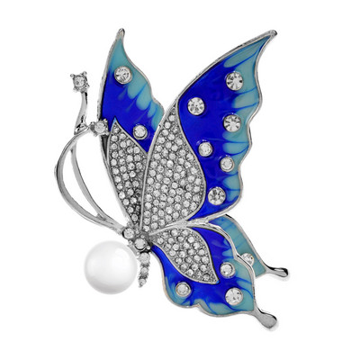 CINDY XIANG Broșe frumoase cu fluture cu stras pentru femei, elegante, cu insecte, bijuterii emailate, accesorii pentru haine, de înaltă calitate