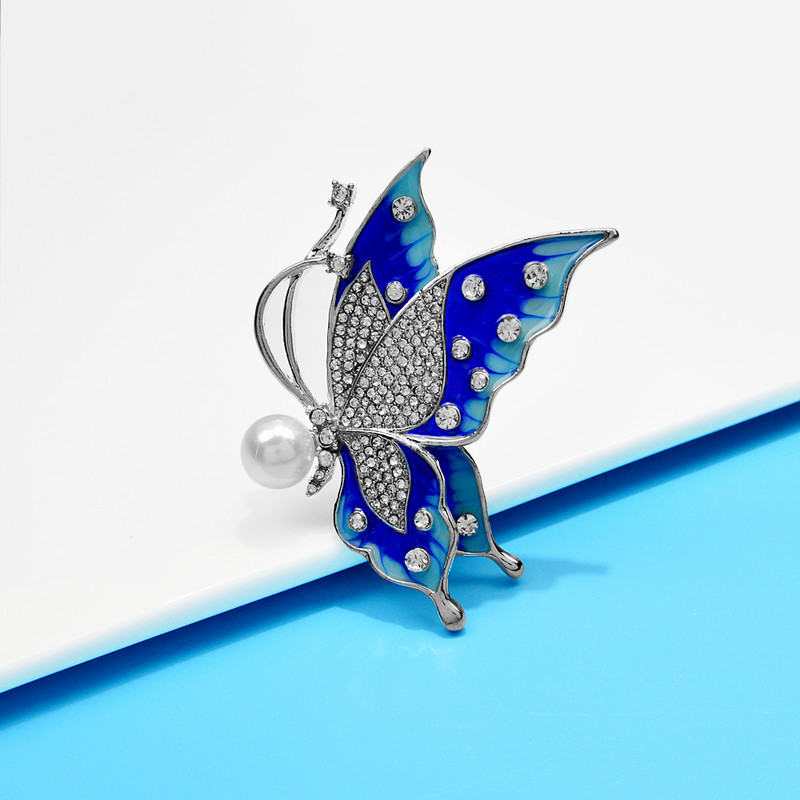 CINDY XIANG Broșe frumoase cu fluture cu stras pentru femei, elegante, cu insecte, bijuterii emailate, accesorii pentru haine, de înaltă calitate