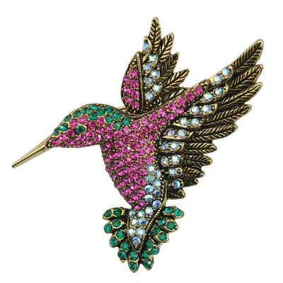 CINDY XIANG Broșe cu colibri cu strasuri colorate pentru femei, ac cu animale, accesorii de modă din Coreea, haină de iarnă, bijuterii de petrecere