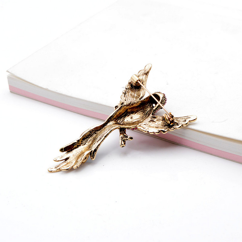 CINDY XIANG Broșe de păsări de modă cu strasuri pentru femei, ace de papagal Bid stil vintage, 2 culori disponibile de înaltă calitate