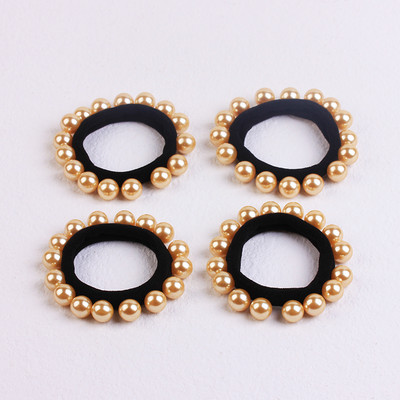 2/4 bucăți/pachet scrunchies de păr cu fundă mare de perle pentru femei coreeane legături de păr benzi de frânghie Suport pentru coadă de cal fete nuntă seturi de accesorii de păr