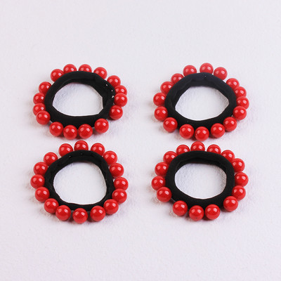 2/4 bucăți/pachet scrunchies de păr cu fundă mare de perle pentru femei coreeane legături de păr benzi de frânghie Suport pentru coadă de cal fete nuntă seturi de accesorii de păr