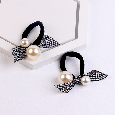 2/4 bucăți/pachet scrunchies de păr cu fundă mare de perle pentru femei coreeane legături de păr benzi de frânghie Suport pentru coadă de cal fete nuntă seturi de accesorii de păr