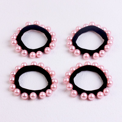 2/4 bucăți/pachet scrunchies de păr cu fundă mare de perle pentru femei coreeane legături de păr benzi de frânghie Suport pentru coadă de cal fete nuntă seturi de accesorii de păr