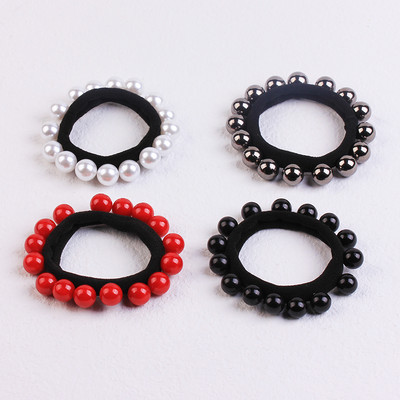 2/4 bucăți/pachet scrunchies de păr cu fundă mare de perle pentru femei coreeane legături de păr benzi de frânghie Suport pentru coadă de cal fete nuntă seturi de accesorii de păr