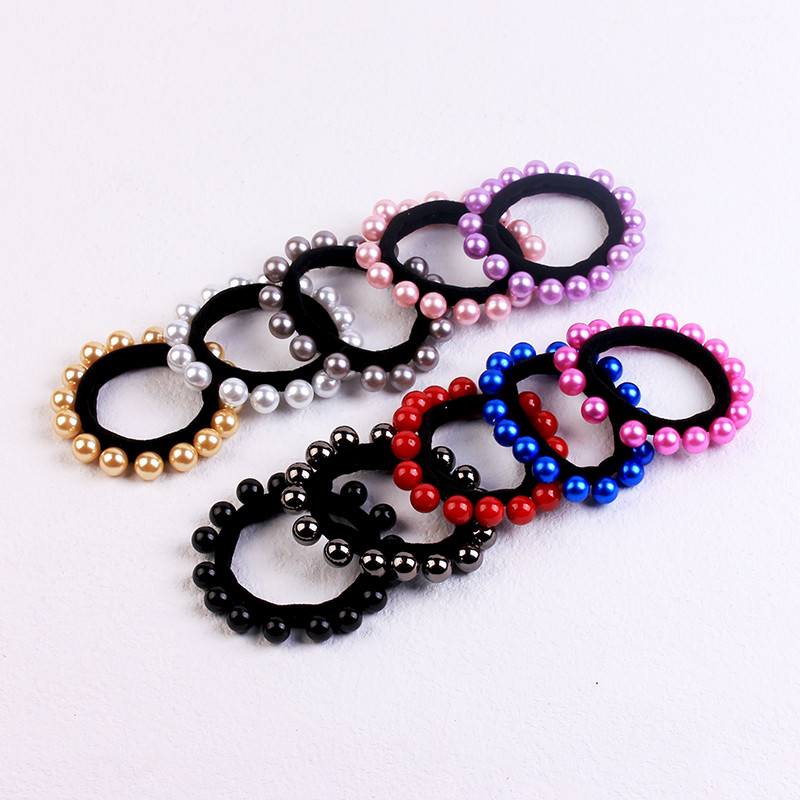 2/4 bucăți/pachet scrunchies de păr cu fundă mare de perle pentru femei coreeane legături de păr benzi de frânghie Suport pentru coadă de cal fete nuntă seturi de accesorii de păr