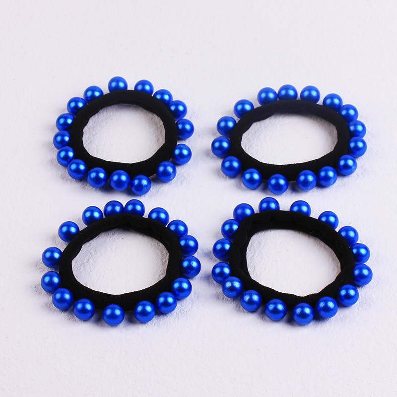 2/4 bucăți/pachet scrunchies de păr cu fundă mare de perle pentru femei coreeane legături de păr benzi de frânghie Suport pentru coadă de cal fete nuntă seturi de accesorii de păr