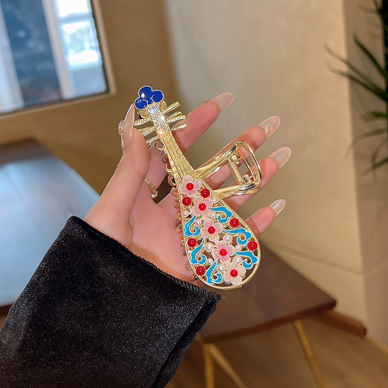 Agrafe mari etnice chinezești tradiționale pentru păr pentru femei, ventilator, ciucuri, agrafe de păr perle, accesorii de modă pentru fete