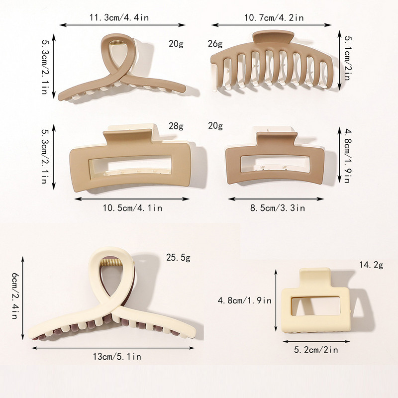Clip pentru gheare de păr de culoare dublă Suport pentru coadă de cal din rășină coreeană Gheare de păr mari Ace accesorii de păr la modă pentru femei Nou