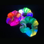 Scrunchies de păr cu lumină LED Legături de păr din mătase satinată frânghie coreeană pentru petrecere Benzi de cauciuc Suport pentru coadă de cal Accesorii pentru păr pentru fete