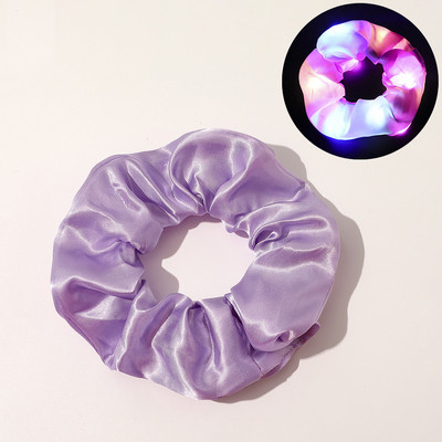 Scrunchies de păr cu lumină LED Legături de păr din mătase satinată frânghie coreeană pentru petrecere Benzi de cauciuc Suport pentru coadă de cal Accesorii pentru păr pentru fete