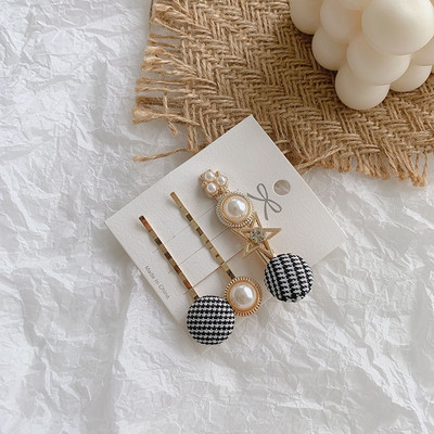 3 ks/balenie zlatých perlových sponiek do vlasov, sponky, kamienkové sponky do vlasov, roztomilé sponky do vlasov, vlasové doplnky pre ženy a dievčatá