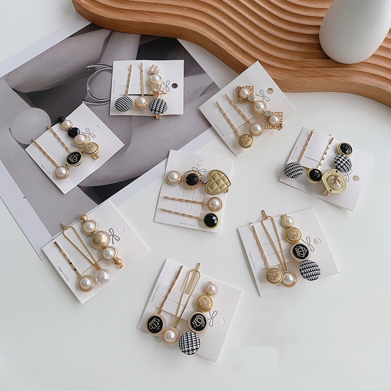 3 ks/balenie zlatých perlových sponiek do vlasov, sponky, kamienkové sponky do vlasov, roztomilé sponky do vlasov, vlasové doplnky pre ženy a dievčatá