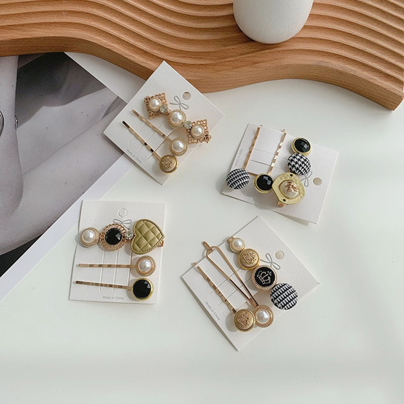 3 ks/balenie zlatých perlových sponiek do vlasov, sponky, kamienkové sponky do vlasov, roztomilé sponky do vlasov, vlasové doplnky pre ženy a dievčatá