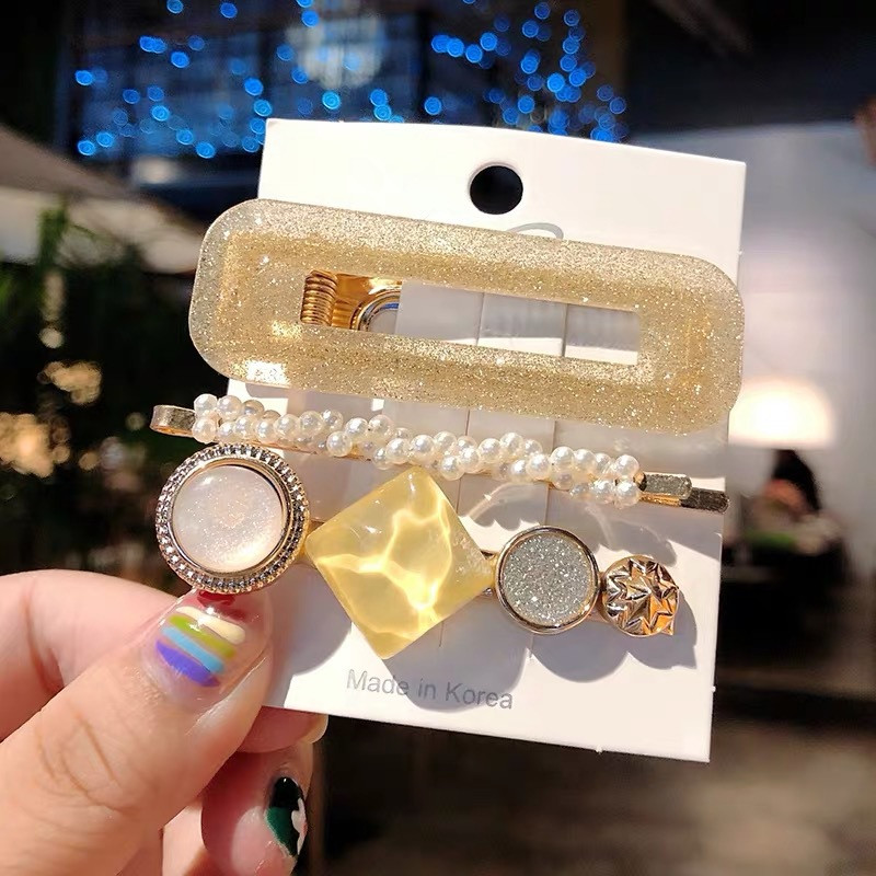 3 ks/balenie zlatých perlových sponiek do vlasov, sponky, kamienkové sponky do vlasov, roztomilé sponky do vlasov, vlasové doplnky pre ženy a dievčatá