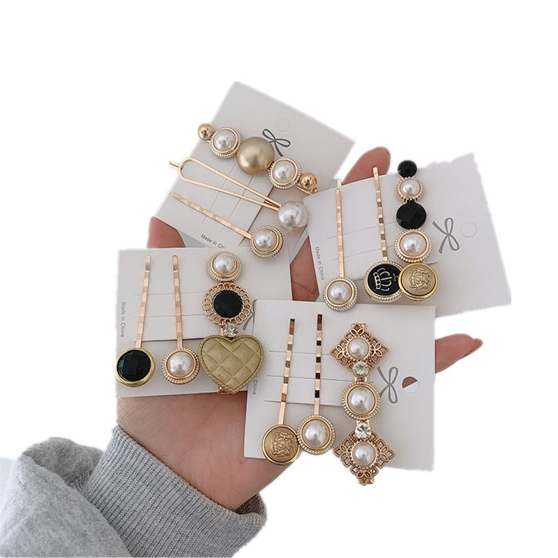 3 ks/balenie zlatých perlových sponiek do vlasov, sponky, kamienkové sponky do vlasov, roztomilé sponky do vlasov, vlasové doplnky pre ženy a dievčatá