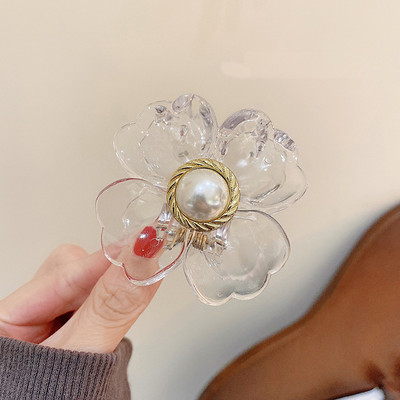 Gheare de păr cu flori mari de modă Agrafe de păr din acrilic Agrafe de păr drăguțe Articole pentru cap cu geometrie mare pentru femei, fete, accesorii de păr coreene