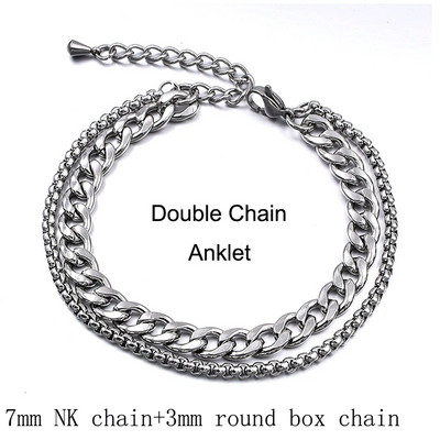 Oțel inoxidabil de culoare argintie gleznă de plajă pentru femei Accesorii Vară bărbați gleznă brățară pe picior lanț bijuterii picior parte cadou