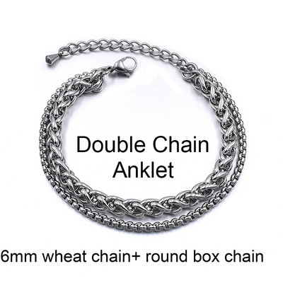 Oțel inoxidabil de culoare argintie gleznă de plajă pentru femei Accesorii Vară bărbați gleznă brățară pe picior lanț bijuterii picior parte cadou
