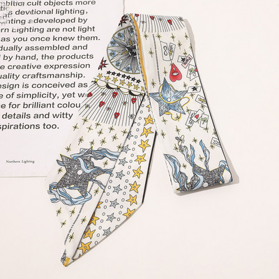 2021 Potlač Bodkovaná saténová dlhá stuha Držiak na cop Šatka Vlasová gumička Gumičky Dámske Dievčenské Hodvábne Kvetinové Čelenky Doplnky Do Vlasov