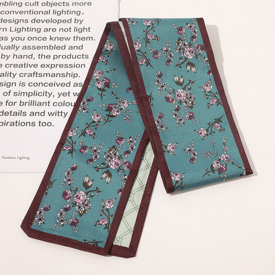 2021 Potlač Bodkovaná saténová dlhá stuha Držiak na cop Šatka Vlasová gumička Gumičky Dámske Dievčenské Hodvábne Kvetinové Čelenky Doplnky Do Vlasov