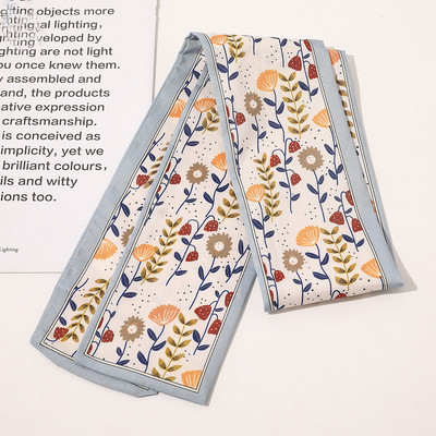 2021 Potlač Bodkovaná saténová dlhá stuha Držiak na cop Šatka Vlasová gumička Gumičky Dámske Dievčenské Hodvábne Kvetinové Čelenky Doplnky Do Vlasov