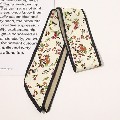 2021 Potlač Bodkovaná saténová dlhá stuha Držiak na cop Šatka Vlasová gumička Gumičky Dámske Dievčenské Hodvábne Kvetinové Čelenky Doplnky Do Vlasov