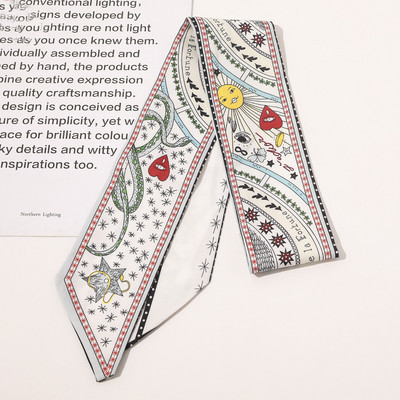 2021 Potlač Bodkovaná saténová dlhá stuha Držiak na cop Šatka Vlasová gumička Gumičky Dámske Dievčenské Hodvábne Kvetinové Čelenky Doplnky Do Vlasov