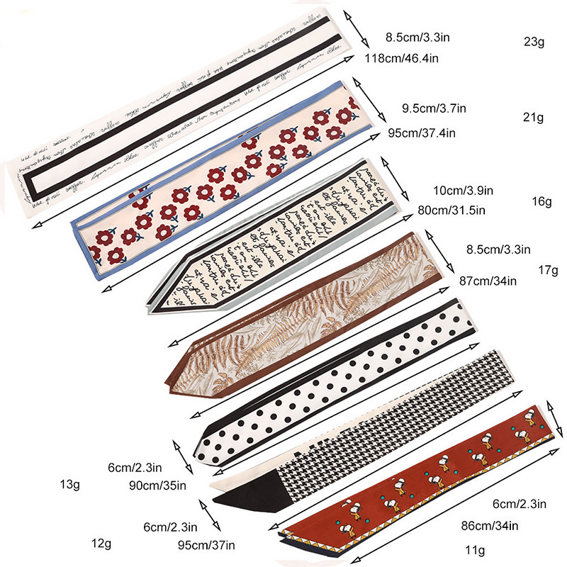 2021 Potlač Bodkovaná saténová dlhá stuha Držiak na cop Šatka Vlasová gumička Gumičky Dámske Dievčenské Hodvábne Kvetinové Čelenky Doplnky Do Vlasov