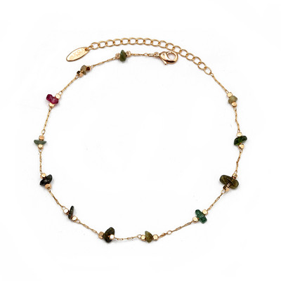 Ochi norocos gleznă din piatră naturală de culoare aurie picior lanț pentru picioare Brățară de gleznă de plajă reglabilă pentru femei, fete, bijuterii de modă BD92