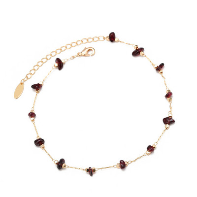 Ochi norocos gleznă din piatră naturală de culoare aurie picior lanț pentru picioare Brățară de gleznă de plajă reglabilă pentru femei, fete, bijuterii de modă BD92