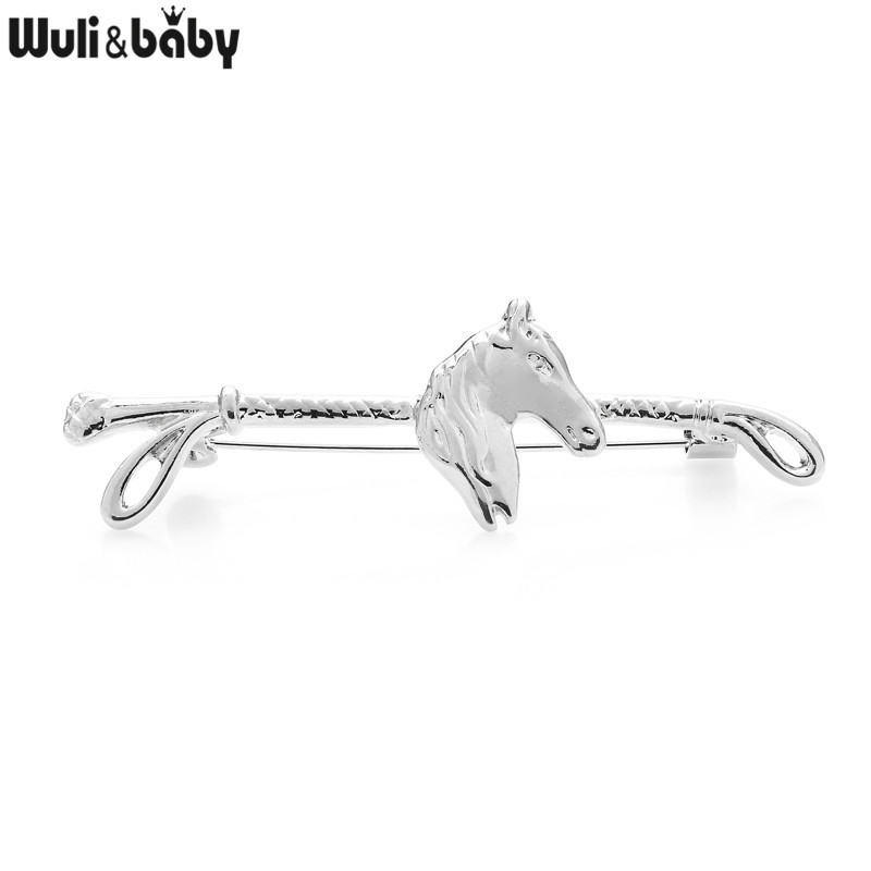 Wuli&baby Broșe Metal Horsewhip Femei Unisex 3-culori Horse Head Whip Party Casual Broșă Ace Cadouri