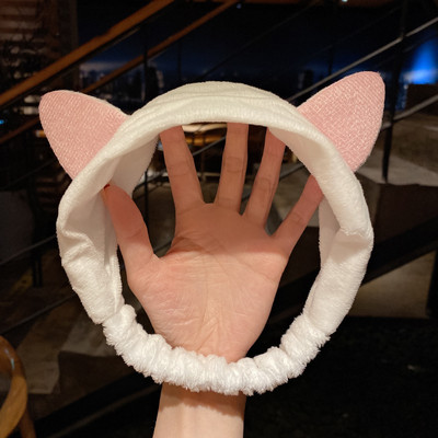 Se spală pe față Suport pentru păr Bentite pentru femei, fete, moale, caldă, fleece de coral, fundă, urechi de animale, bentiță, turban, accesorii de păr la modă