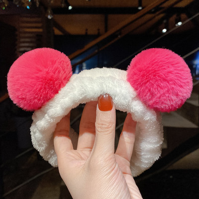 Se spală pe față Suport pentru păr Bentite pentru femei, fete, moale, caldă, fleece de coral, fundă, urechi de animale, bentiță, turban, accesorii de păr la modă