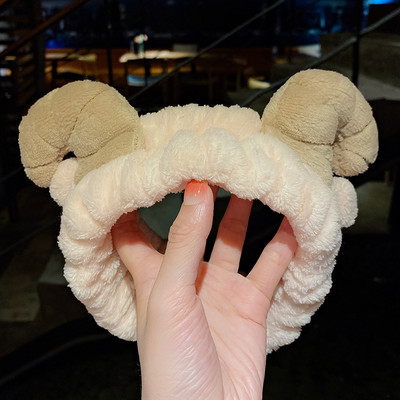 Se spală pe față Suport pentru păr Bentite pentru femei, fete, moale, caldă, fleece de coral, fundă, urechi de animale, bentiță, turban, accesorii de păr la modă