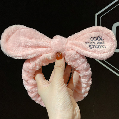 Se spală pe față Suport pentru păr Bentite pentru femei, fete, moale, caldă, fleece de coral, fundă, urechi de animale, bentiță, turban, accesorii de păr la modă