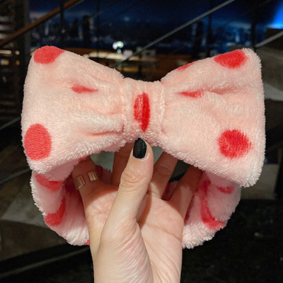 Se spală pe față Suport pentru păr Bentite pentru femei, fete, moale, caldă, fleece de coral, fundă, urechi de animale, bentiță, turban, accesorii de păr la modă