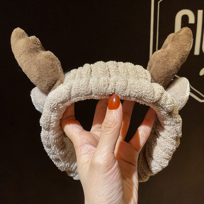 Se spală pe față Suport pentru păr Bentite pentru femei, fete, moale, caldă, fleece de coral, fundă, urechi de animale, bentiță, turban, accesorii de păr la modă