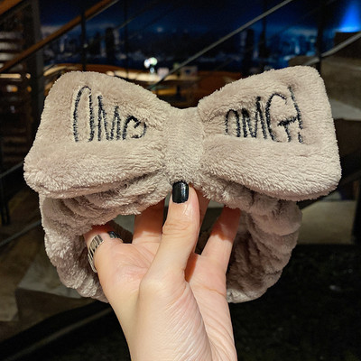 Se spală pe față Suport pentru păr Bentite pentru femei, fete, moale, caldă, fleece de coral, fundă, urechi de animale, bentiță, turban, accesorii de păr la modă