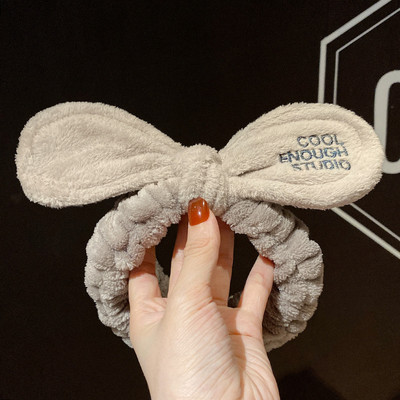 Se spală pe față Suport pentru păr Bentite pentru femei, fete, moale, caldă, fleece de coral, fundă, urechi de animale, bentiță, turban, accesorii de păr la modă