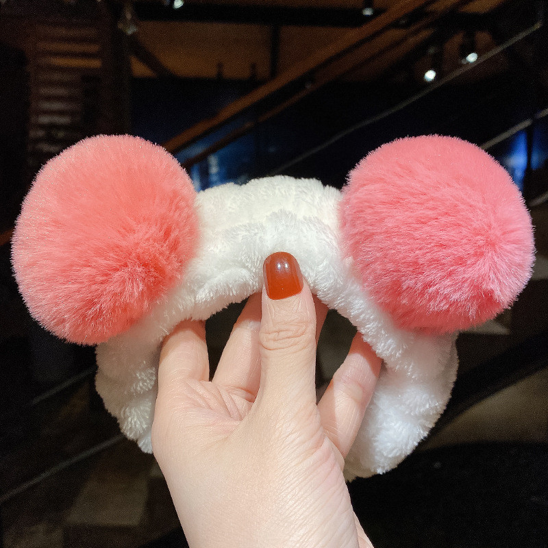 Se spală pe față Suport pentru păr Bentite pentru femei, fete, moale, caldă, fleece de coral, fundă, urechi de animale, bentiță, turban, accesorii de păr la modă