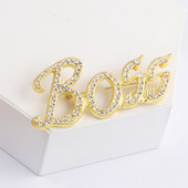 Itenice 2020, noua marcă de bijuterii, broșă din metal cu cristal, cuvântul de boss, pentru băieții minunați