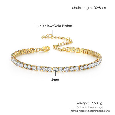 Brățară de gleznă de tenis din zirconiu Iced Out 4MM pentru femei Brățară orbitoare pe lanț de picior Decorație sexy pe picior Bijuterii de modă