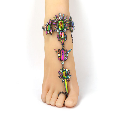 Boho Crystal gleznă Australia plajă vacanță gleznă brățară sandale sexy picior lanț femeie declarație Asteria Lyra bijuterii picioare
