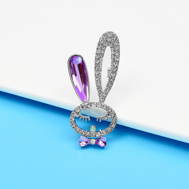 CINDY XIANG broșe cu strass drăguț iepure pentru femei, design animal de modă, 4 culori disponibile, material din aliaj drăguț