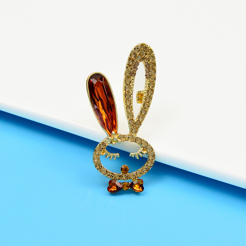CINDY XIANG broșe cu strass drăguț iepure pentru femei, design animal de modă, 4 culori disponibile, material din aliaj drăguț