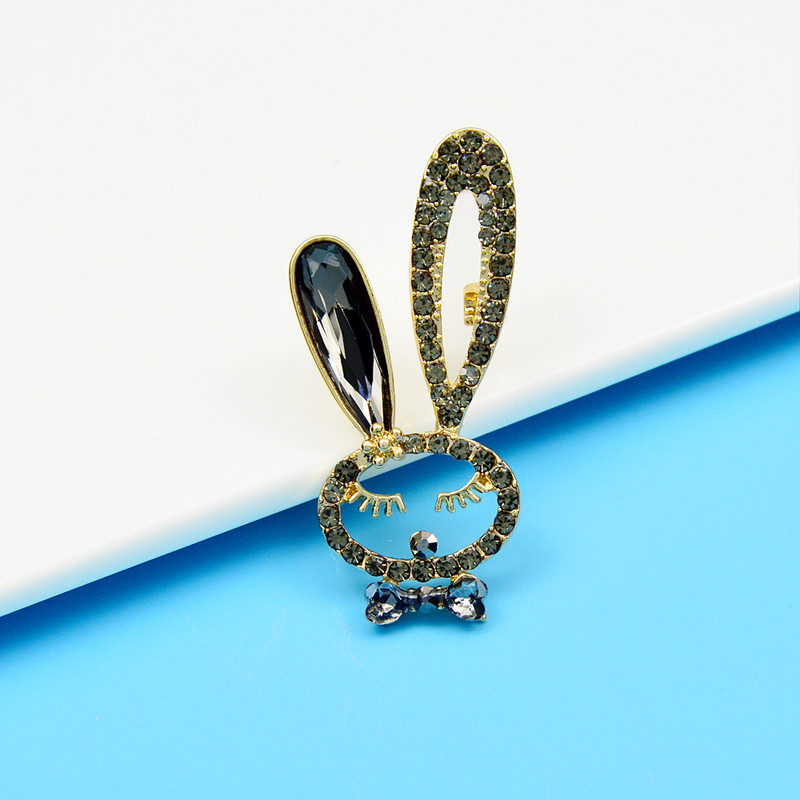 CINDY XIANG broșe cu strass drăguț iepure pentru femei, design animal de modă, 4 culori disponibile, material din aliaj drăguț