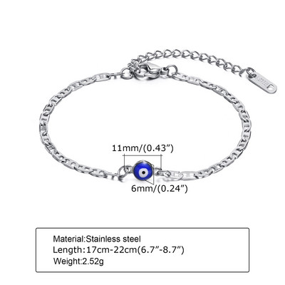 Anklets pentru bărbați, Turkey Evil Blue Eye Anklet. Oțel inoxidabil plat Mariner Link Ancho Chain Bratara glezna, bijuterii femei